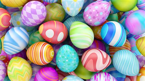 Download Wallpaper 3840x2160 Happy Easter, colorful eggs UHD 4K Background