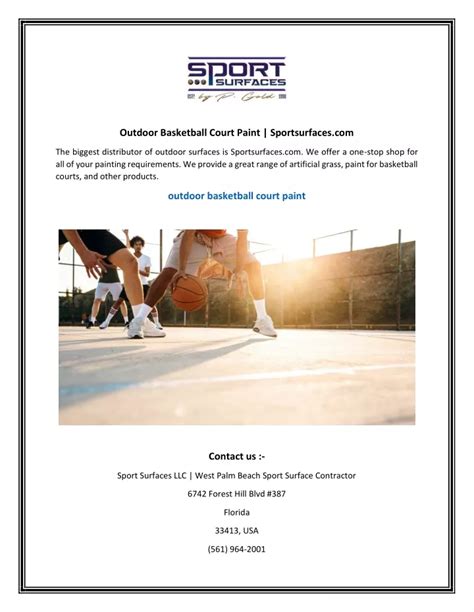 PPT - Outdoor Basketball Court Paint Sportsurfaces.com PowerPoint ...