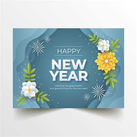 Free Vector | Hand drawn flat new year greeting card template