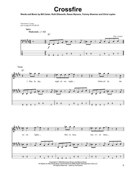 Crossfire by Stevie Ray Vaughan - Bass Tab - Guitar Instructor