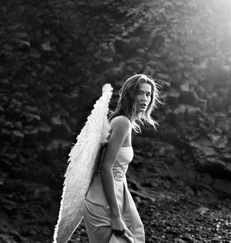 Black and White Portrait Photography with Angel Wings