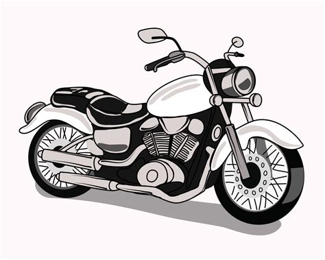 a classic motorcycle in vector illustration design in black and white color 7607827 Vector Art ...