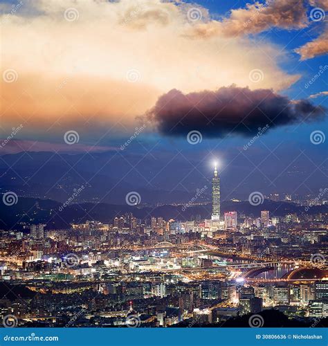 Taipei city skyline stock photo. Image of landscape, amazing - 30806636