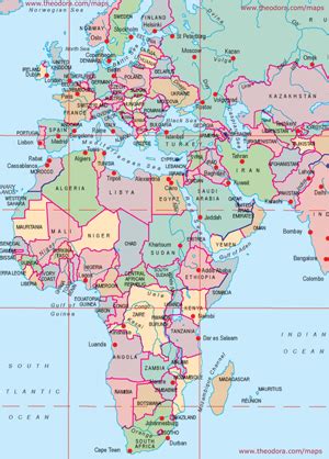 Maps of Europe Middle East Africa Region - EMEA, Flags, Maps, Economy ...