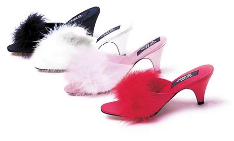 Sexy Marabou Slippers Kitten Heel Mule Sandal High Heels Shoes Adult Women | eBay