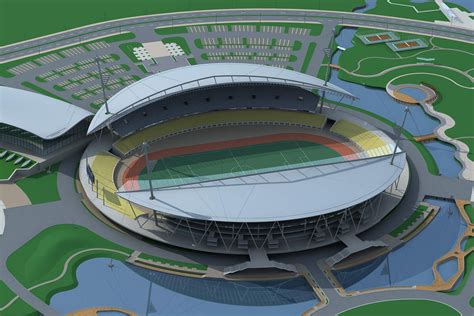 Grand Stadium 004 Football Arena By The Water 3D model MAX OBJ 3DS