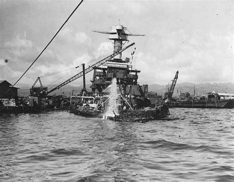 Battleship USS California BB-44 Raised at Pearl Harbor 1942 | World War Photos