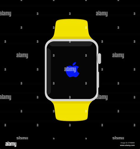 Apple Watch Sport displaying logo, flat design illustration Stock Photo ...