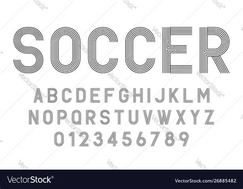 Set alphabets lines fonts modern abstract Vector Image