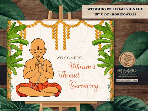 Thread Ceremony Sign & Upanayanam Sign Thread Ceremony - Etsy Canada