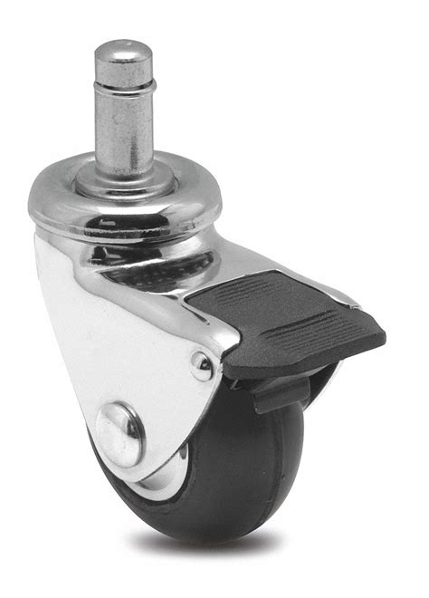 Swivel Stem Caster w/Brake, 2 in Wheel Dia., 75 lb Load Rating - Grainger