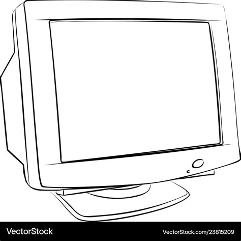 Monitor sketch Royalty Free Vector Image - VectorStock