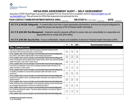 Form 4E Hipaa Risk Assessment Survey in Hipaa Risk Assessment Template – Best Template Ideas