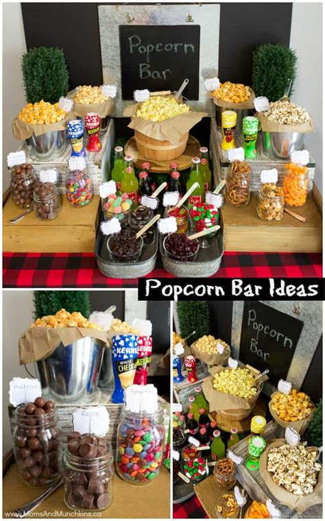 Popcorn Bar Ideas for a Buffet - Moms & Munchkins