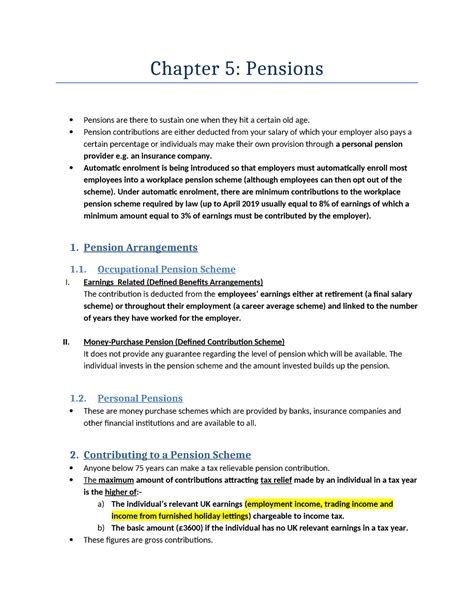 Ch. 5 Pensions - It will help in your revision. - Chapter 5: Pensions Pensions are there to ...