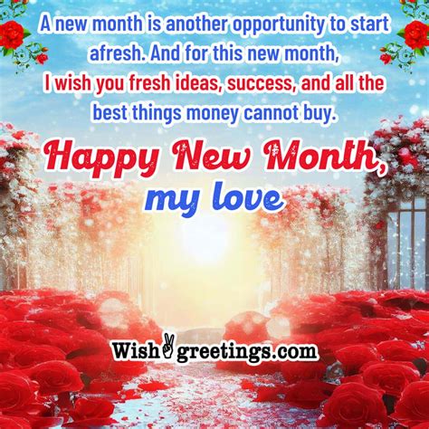 Happy New Month Wishes for Lover - Wish Greetings