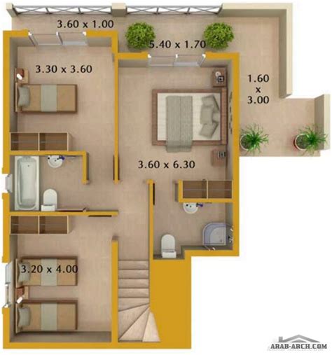 خرائط بناء رسم هندسى تصميم منزل 100 متر مربع بواجهتين / Tasmim Blog ...