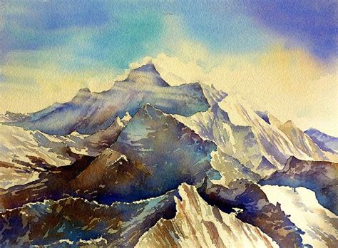 Himalaya | Landscape painting tutorial, Watercolor landscape, Landscape art