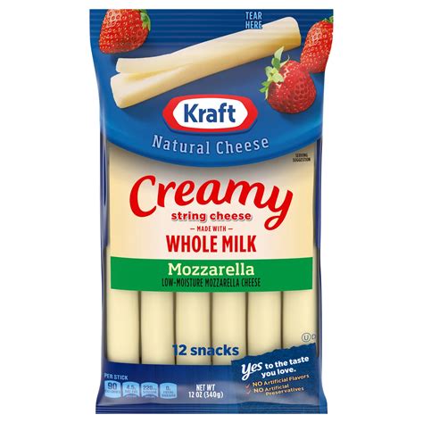 Kraft Whole Milk Mozzarella String Cheese - Shop Cheese at H-E-B