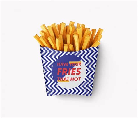 Premium PSD | French fries packaging mockup