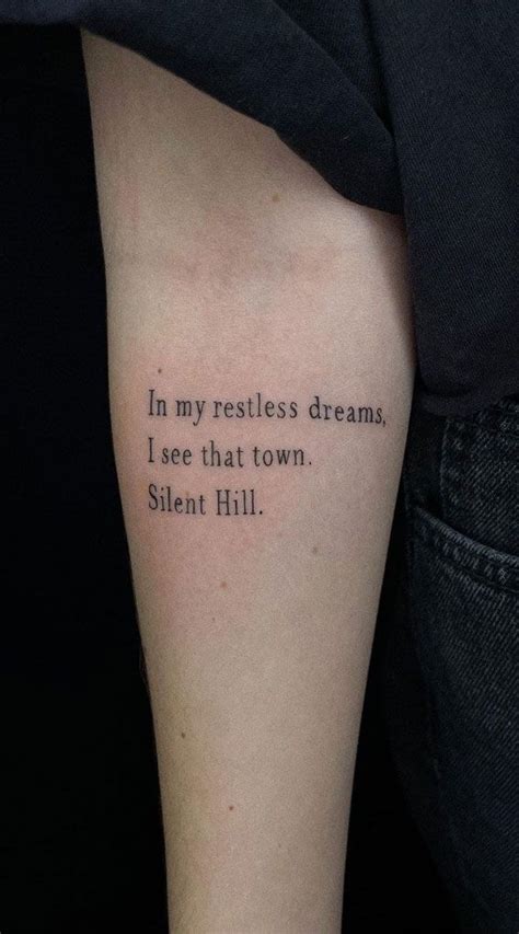 silent hill 2 tattoo letter | Silent hill, Meaningful word tattoos, Word tattoos