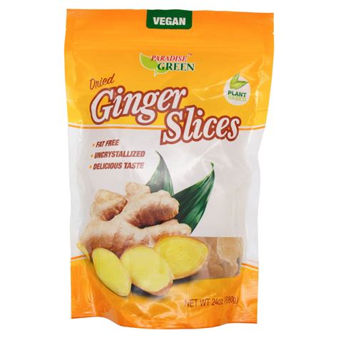 Paradise Green Uncrystallized Dried Ginger Slices, 24 Ounce ...