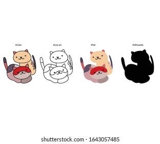 Vector Drawing Cute Four Cat Stock Vector (Royalty Free) 1643057485 | Shutterstock