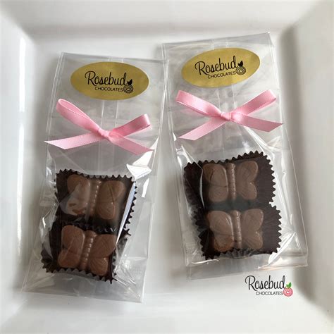 12 BUTTERFLY Solid Chocolate Candy Birthday Party Favors – Rosebud Chocolates