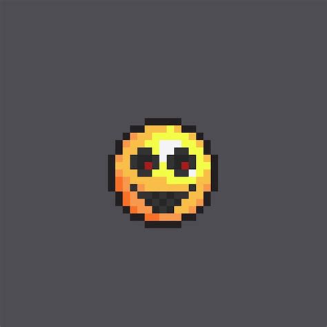 Premium Vector | Creepy smiley in pixel art style