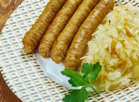 Bulviniai vedarai - Lithuanian sausage, various types of sausage or stuffed intestine with a ...