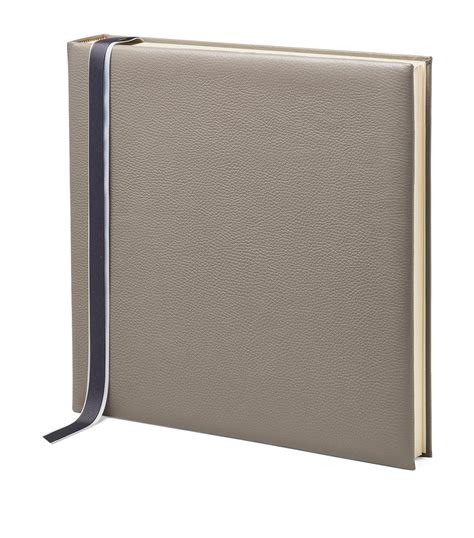 Aspinal Of London grey Leather-Bound Photo Album (35cm x 35cm) | Harrods UK