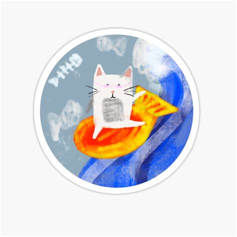 "Surfer Cat" Sticker for Sale by Jasisart | Redbubble