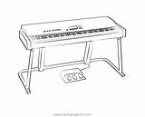 Digital Piano Coloring Page For Kids  Free Printable sketch template