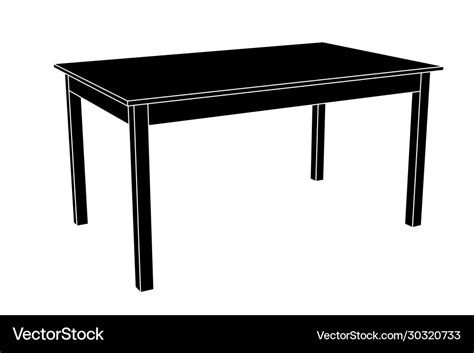 Table black outline drawing Royalty Free Vector Image