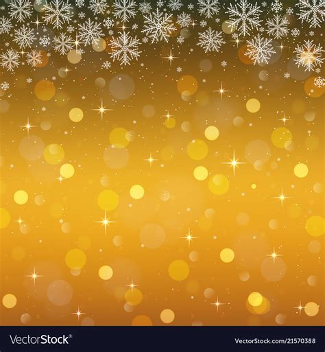 Golden background with snowflakes christmas Vector Image