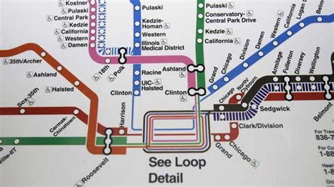 Cta blue line map - Chicago subway map blue line (United States of America)