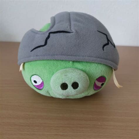 Angry Birds Plush 5" Corporal Pig NO SOUND Cracked Helmet Bad Piggies ...