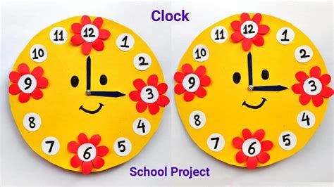 Clock model for School project | How to make clock model easy way | School Project of clock ...