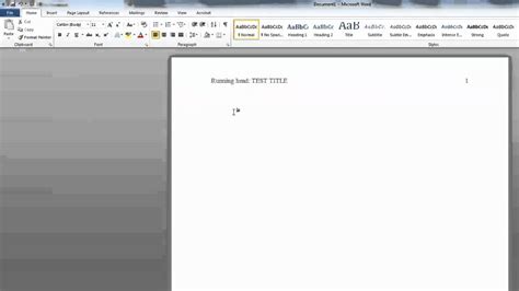 Adding Running Head and Page Numbers in APA Format in Word 2010 (Windows) - YouTube