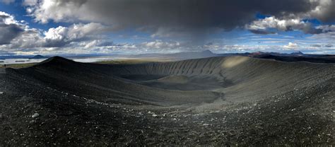 Hverfjall, Iceland. The largest volcanic crater of its kind. About 2 miles circumference and ...