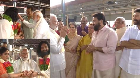 PM Narendra Modi attends BJP member Suresh Gopi’s daughter’s wedding at Guruvayur temple ...