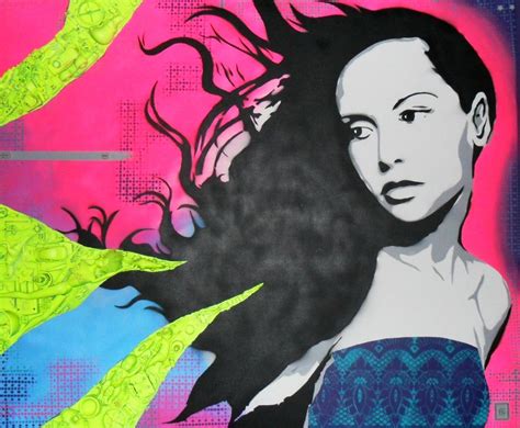 Spray paint, stencil and misc objects on canvas. 120x100 cms Spray Paint Stencils, Stencil ...