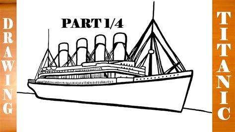 How to Draw TITANIC Ship Step by Step Easy for Kids in Pencil | PART 1/4 - YouTube