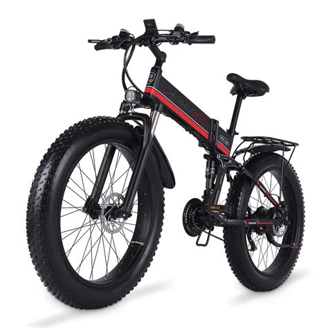 Cheap 1000W 26 Inch Full Suspension Mountain Ebike Fat Tire 26" E ...