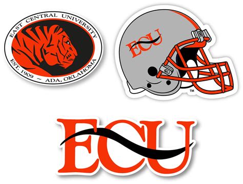 East Central University Tigers Vinyl Decal Sticker 3 Pack 4-Inch Each ...