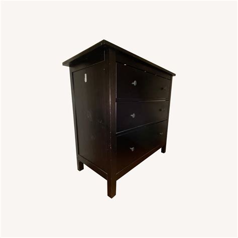 Dark Brown Dresser With Three Drawers - AptDeco