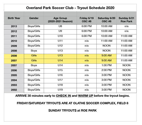 OP Soccer Club – Soccer Tryout Schedule | OP Soccer Club