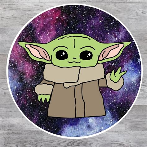 Baby Yoda Sticker Sticker Disney Decal Baby Yoda Star | Etsy | Yoda ...