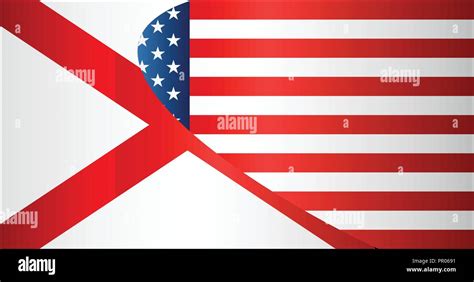 Flag of USA and Alabama state - Illustration, Mixed Flags of the USA ...