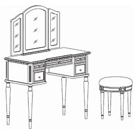 Powell Warm Cherry 429-290 Vanity, Mirror and Stool Set | Westrich Furniture & Appliances | Vanity